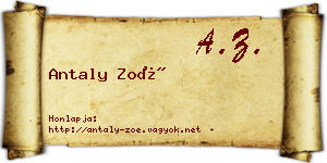 Antaly Zoé névjegykártya